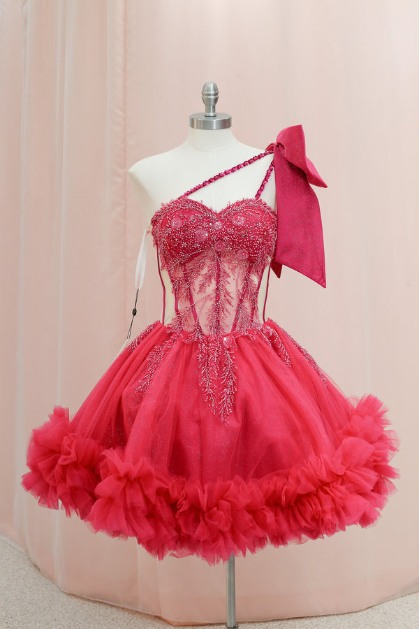 BM1-02 Fuchsia Sparkle Baile Sorpresa Dress — vestido para Baile Sorpresa en Moroleón, Guanajuato — Boutique Moroleón