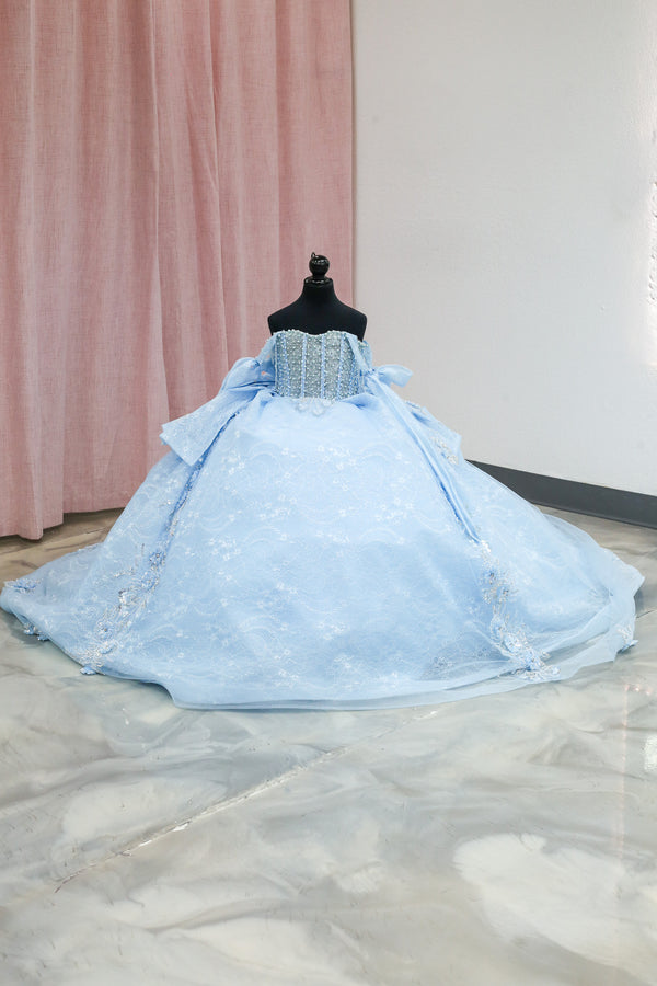 Frozen Frost Mini Quinceañera Gown — girls quinceañera dress at Boutique Moroleón Sacramento
