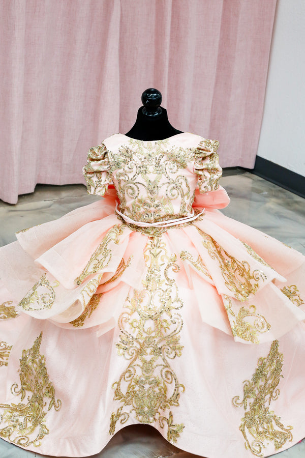 Peach Royale Mini Quinceañera Gown — alternate view