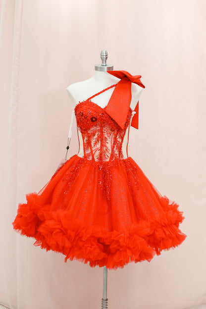 BM1-02 Scarlet Sparkle Corset Baile Sorpresa Dress