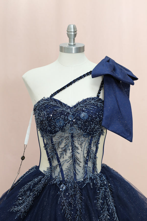 BM1-02 Midnight Sparkle Corset Baile Sorpresa Dress — otra vista — Boutique Moroleón