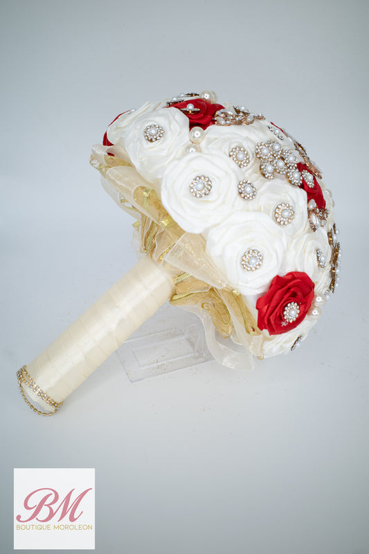 Quinceañera Ramo White/Red