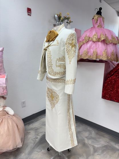 Traje Charro Crema/Oro Mujer Economico