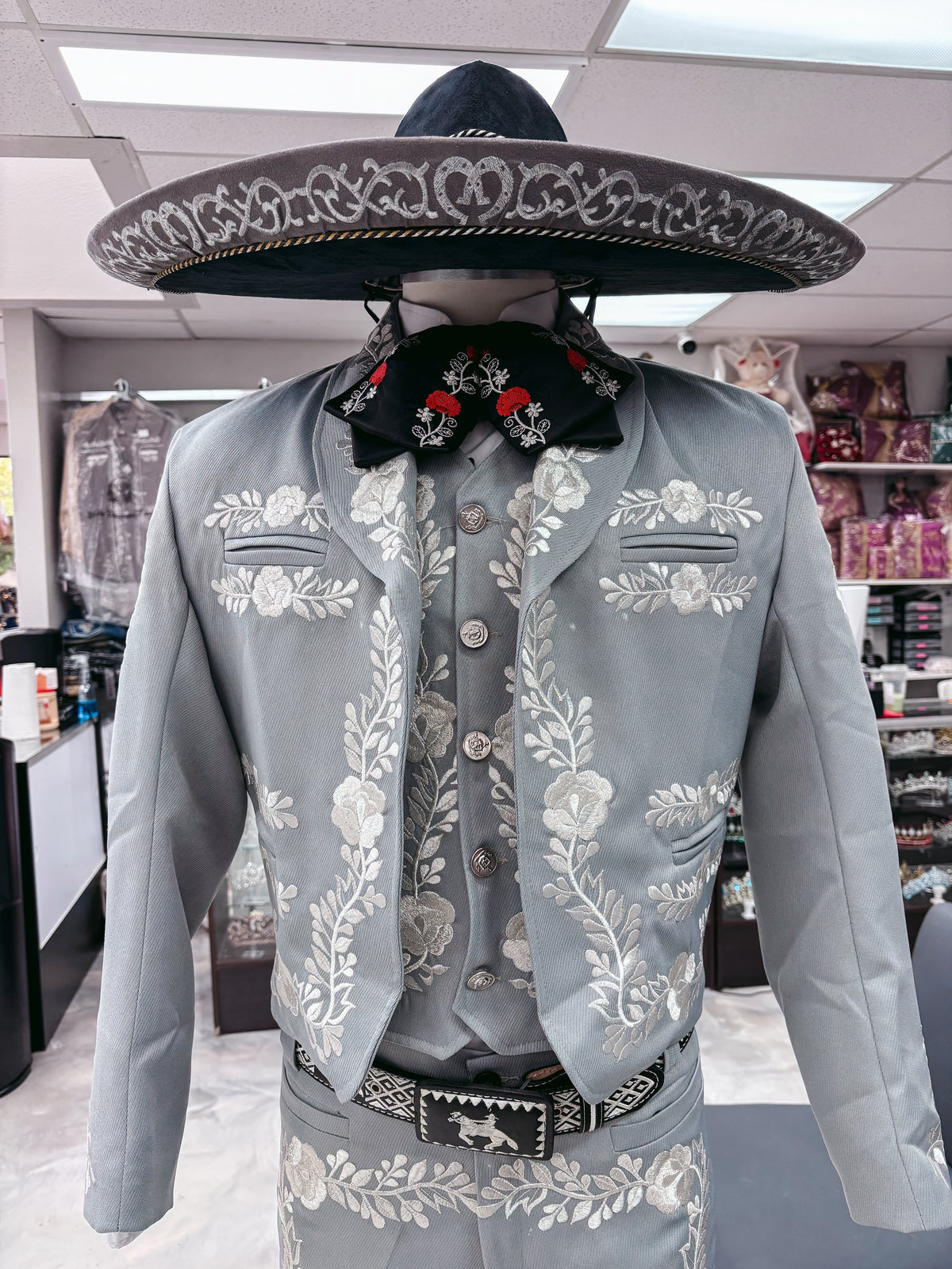 Classic Traje Charro Grey/Silver