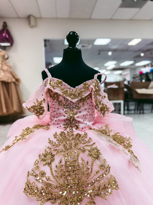Rose and Gold Baroque Mini Quinceañera Gown — alternate view