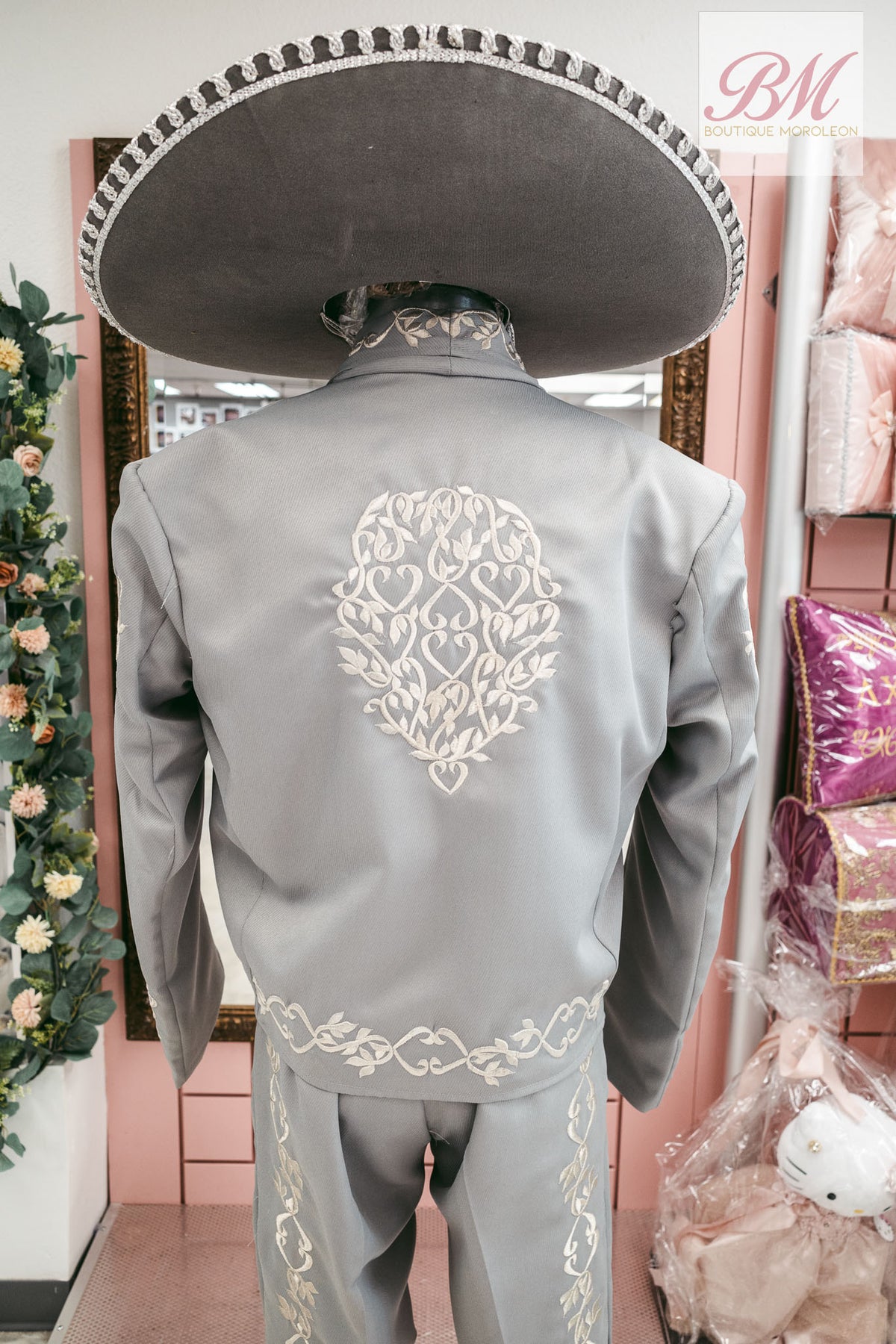 Classic Charro Suit Grey / Silver Embroidery