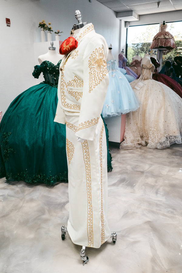 Womens Traje De Charro Cream/Gold — otra vista — Boutique Moroleón